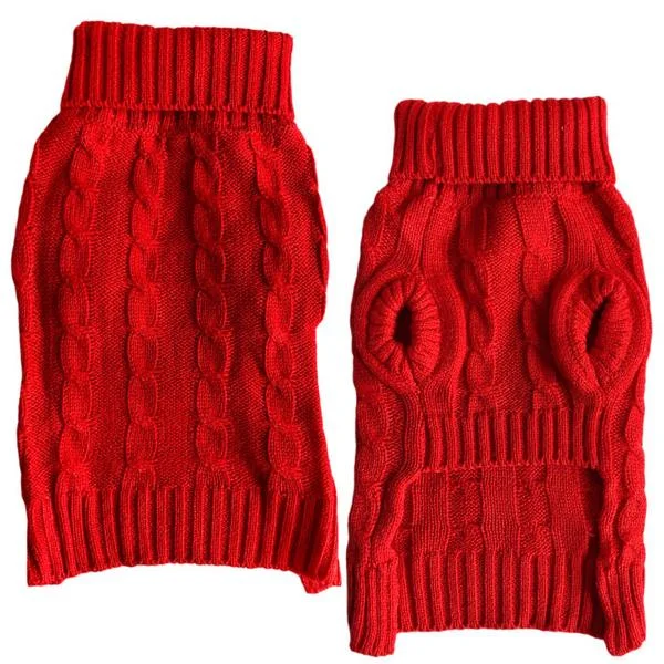 - Pet vitamin complex nutrition tabletsRed Cable Knit Dog Sweater
