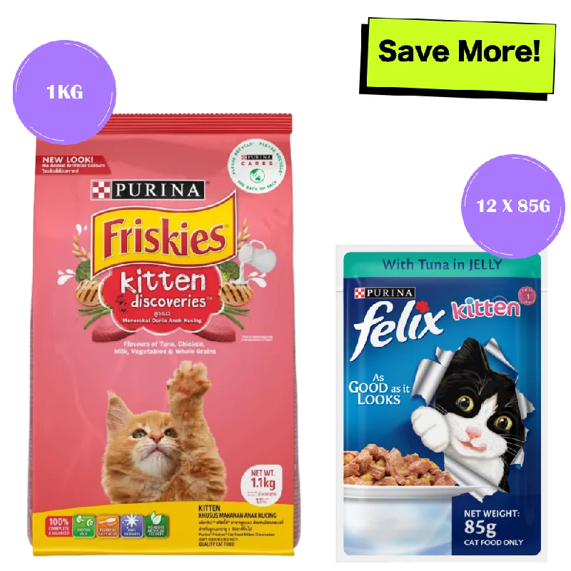 - Postoperative pet anti-licking Elizabethan collarFriskies Kitten Cat Dry Food and Purina Felix Tuna with Jelly Kitten Wet Food Combo - Postoperative pet anti-licking Elizabethan collarFriskies Kitten Cat Dry Food and Purina Felix Tuna with Jelly Kitten Wet Food Combo