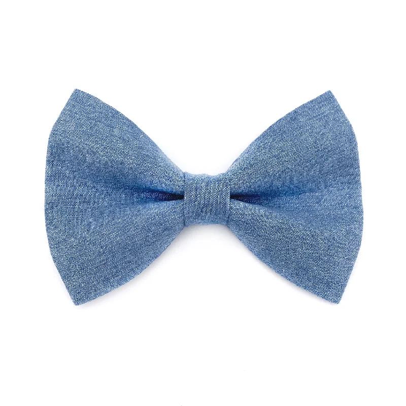 - Pet monitor with cameraLight Blue Chambray Dog Bow Tie