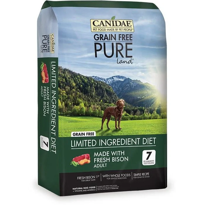  -Fish-containing dog foodCANIDAE Grain-Free PURE Land with Bison Limited Ingredient Diet Adult Dry Dog Food