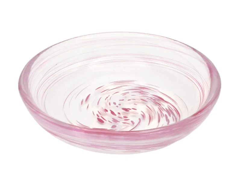 - Pet fence foldable indoorColorful Dots Glass Mini Plate Pink