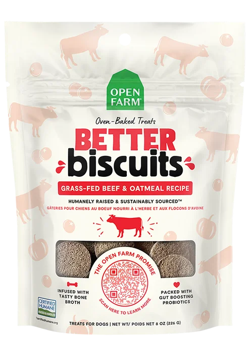- Automatic temperature adjustment cat bedOpen Farm Better Biscuits Grass-Fed Beef & Oatmeal Recipe Dog Treats