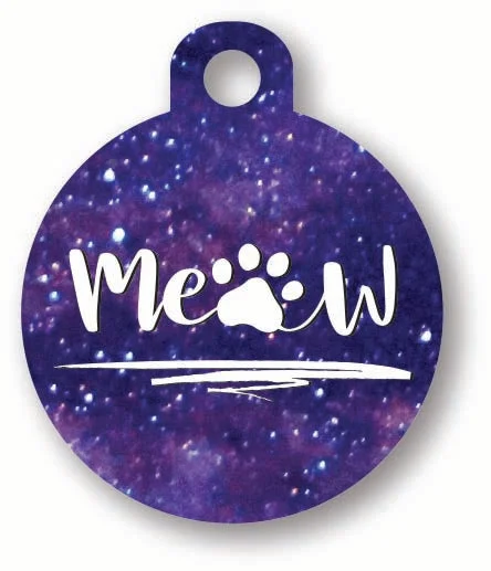 - Dog heart rate monitoring collarMeow with Abstract Space Background - Round Cat Tag - Dog heart rate monitoring collarMeow with Abstract Space Background - Round Cat Tag