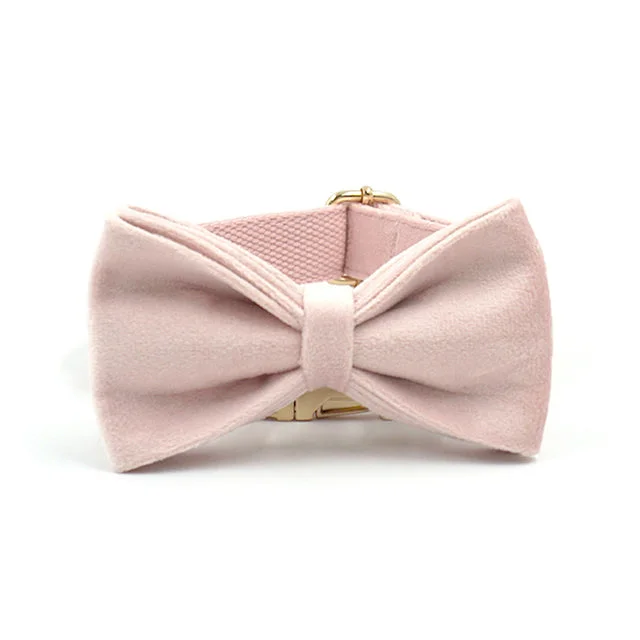 Non-toxic pet clothesVelvet Dog Collar w/ Bow