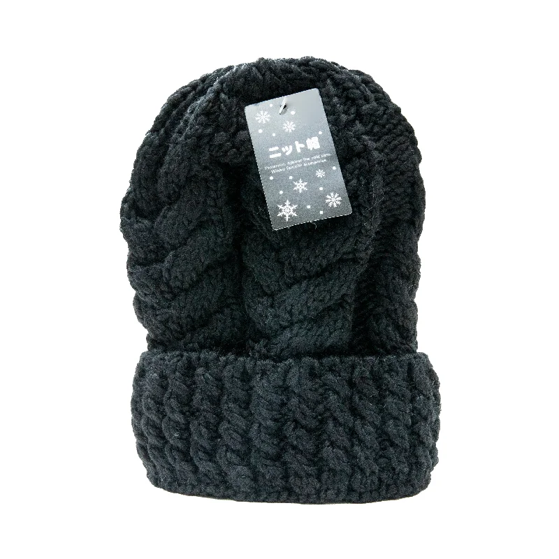 ---Crochet Black Beanie