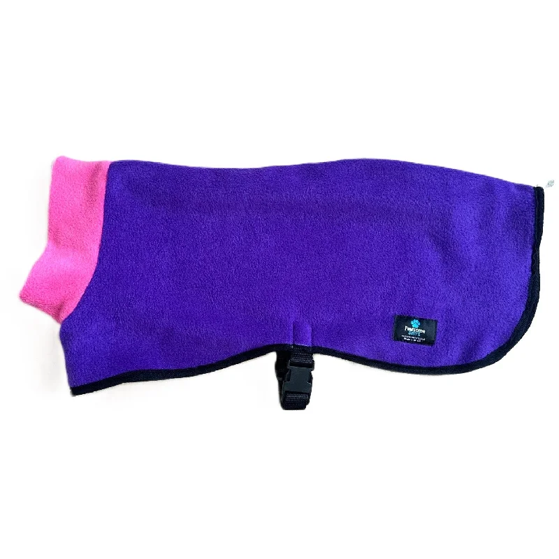 - Degradable pet feces bagReversible Fleece Dog Coat - Cerise/Purple