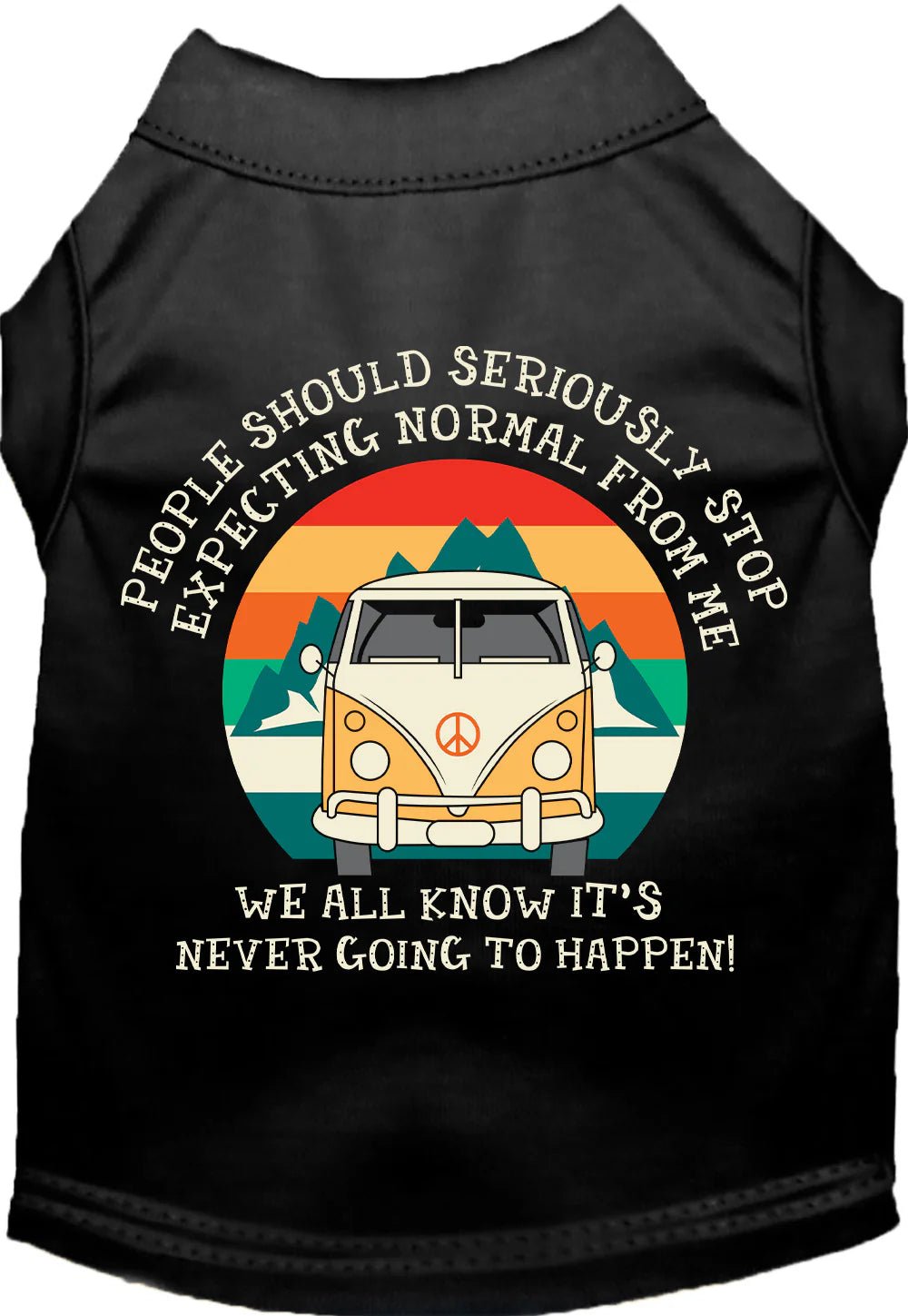 Pet anti-allergic clothesStop Expecting Normal Vanlife Screen Print Dog Shirt in Many Colors