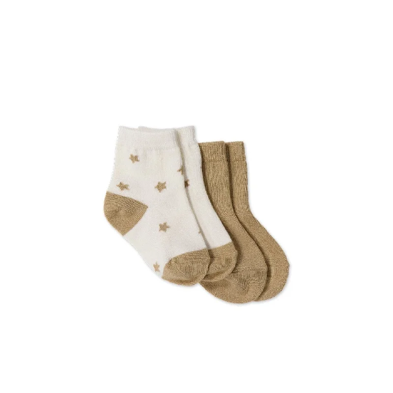 - Winter dog thick down jacketSocks 2PK Rib | Twinkle Toes Deep Fawn Stars