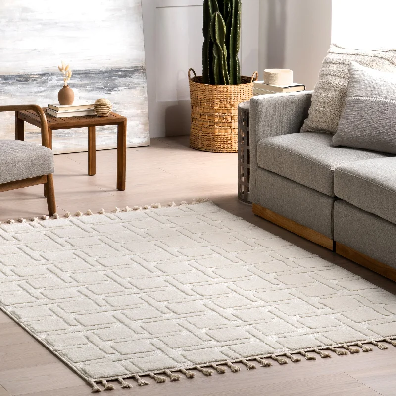- Summer pet ice matNuloom Alafia High-Low Geometric Tasseled Area Rug