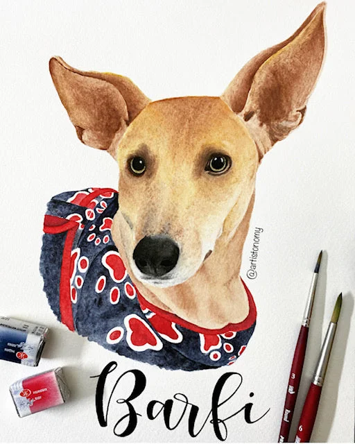 ---Personalized Pet Portrait: Watercolour Dog Portrait
