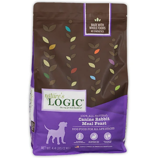  -High-fiber dog foodNature’s Logic Canine Rabbit Meal Feast