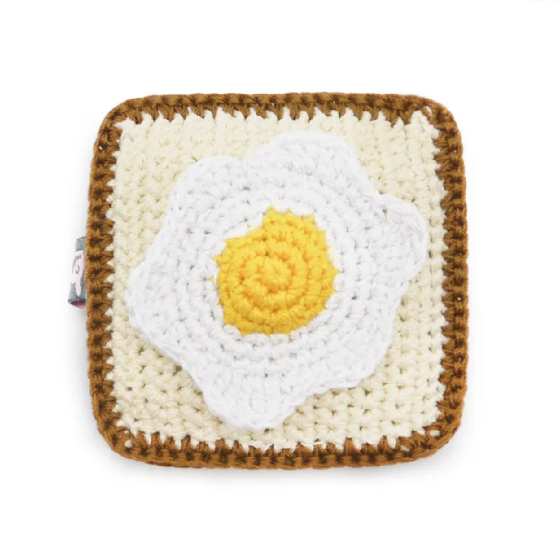 XX brand pet fashionCrochet Toast & Egg Dog Toy