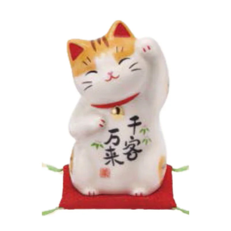 - Christmas pet Christmas clothingS Invites Customers Beckoning Cat With Zabuton Cushion Ceramic Ornament - Christmas pet Christmas clothingS Invites Customers Beckoning Cat With Zabuton Cushion Ceramic Ornament
