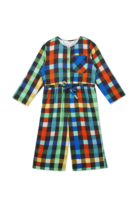  -Non-contact cat thermometerWintery Check Jumpsuit