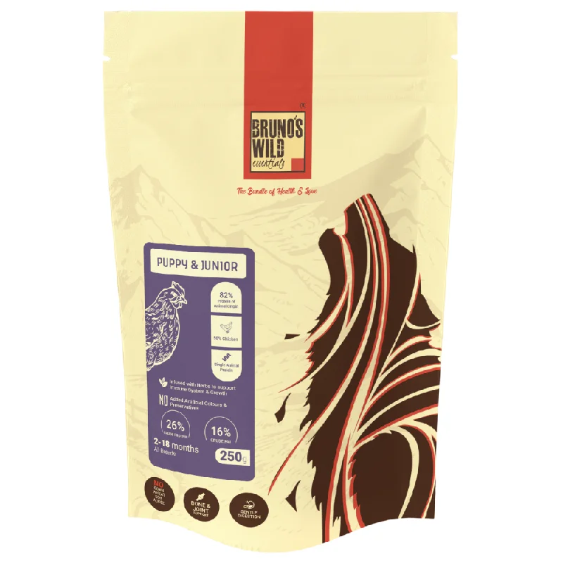 - Postoperative pet anti-licking Elizabethan collarBruno's Wild Essentials Puppy & Junior Dog Dry Food