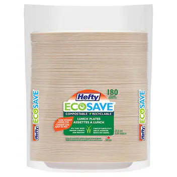 ---Hefty EcoSave Luncheon Paper Plates Disposable Plates - 180-pack