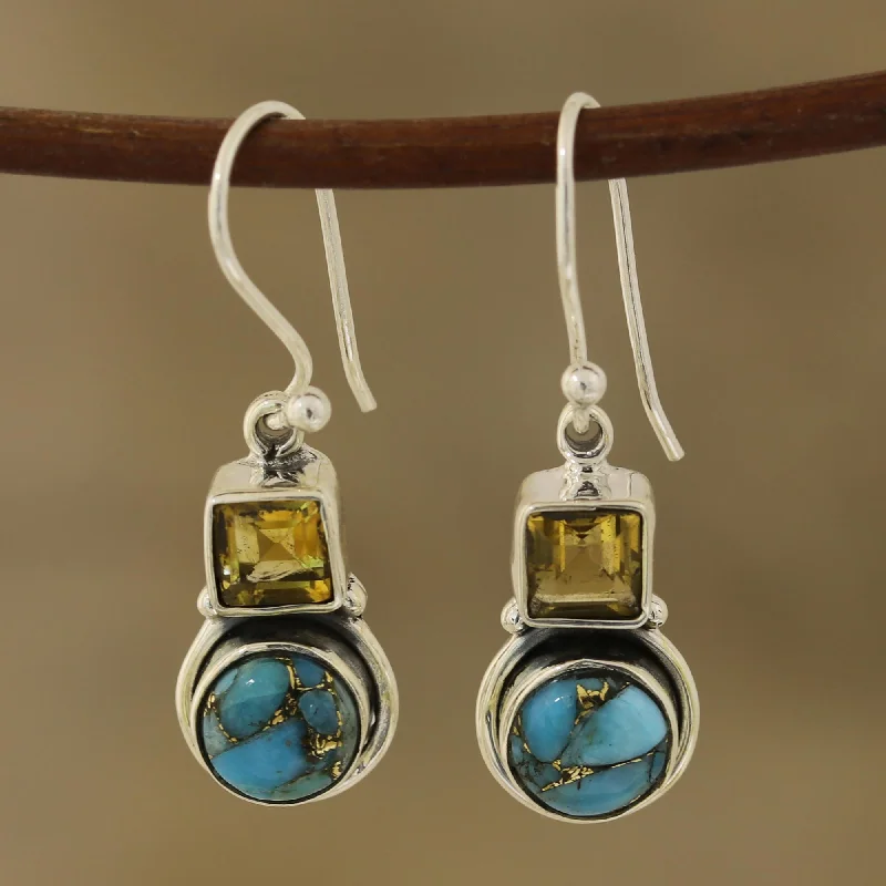 - Dog anti-slip matGlittering Combo Square Citrine and Composite Turquoise Dangle Earrings - Dog anti-slip matGlittering Combo Square Citrine and Composite Turquoise Dangle Earrings