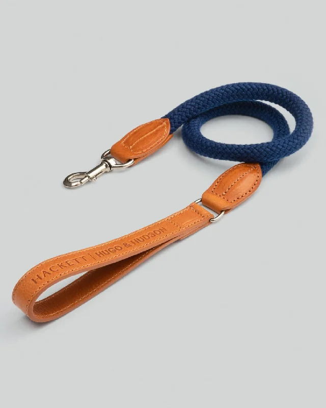 - Dog disposable foam shower gelNavy Round Rope Dog Lead with Cognac Leather