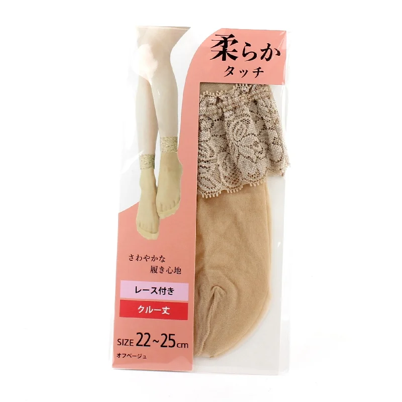Pet ProductsWomen Crew Length Stockings with Lace (22-25cm)