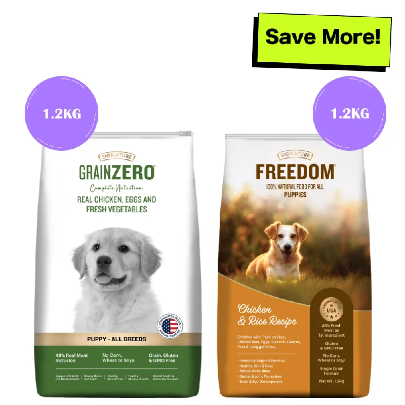 - Durable nylon dog leash wholesaleSignature Freedom Chicken and Rice Recipe and Grain Zero Real Chicken, Egg and Vegetables Puppy Dog Dry Food Combo - Durable nylon dog leash wholesaleSignature Freedom Chicken and Rice Recipe and Grain Zero Real Chicken, Egg and Vegetables Puppy Dog Dry Food Combo