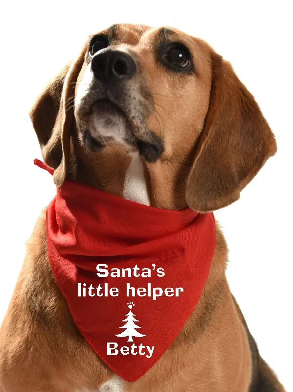 - Custom pet birthday cakePersonalised Santa's Little Helper Christmas dog bandana