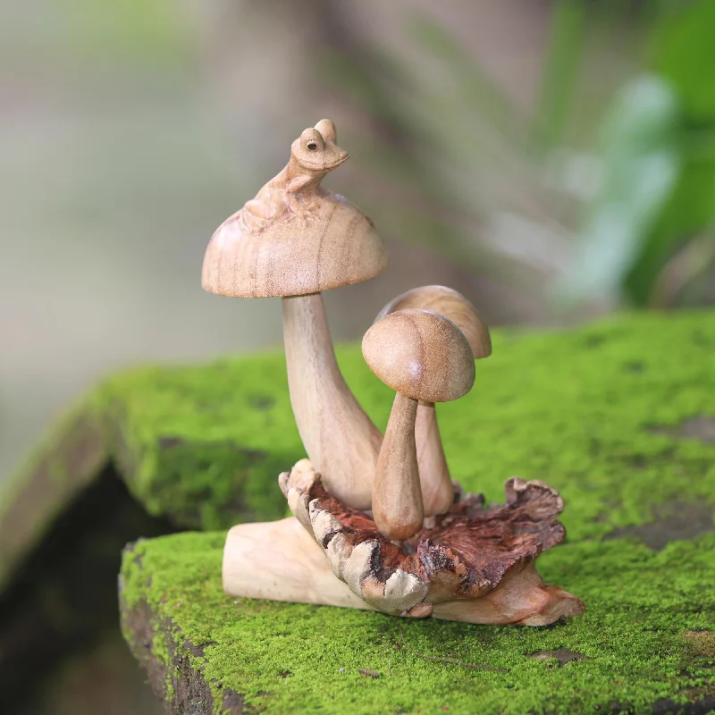 - Cat stress soothing sprayResting Tree Frog Hand-Carved Jempinis Wood Tree Frog Mushroom Sculpture - Cat stress soothing sprayResting Tree Frog Hand-Carved Jempinis Wood Tree Frog Mushroom Sculpture