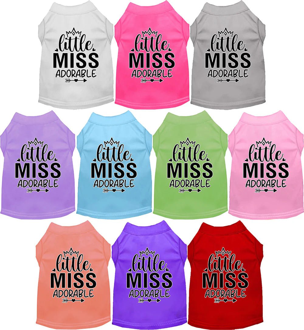 Pet anti-flea collarLittle Miss Adorable Screen Print Dog Shirt in Many Colors