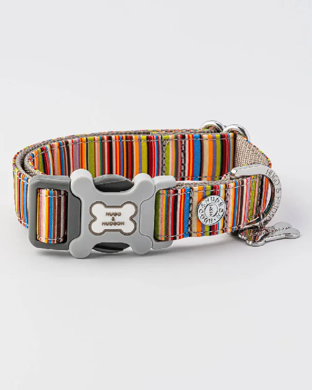  -Anti-scratch sofa protective coverStriped Multi-colour Fabric Dog Collar