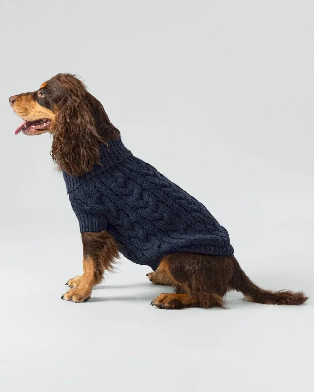 - Winter dog thick down jacketCable Knit Pullover Dog Jumper - Navy
