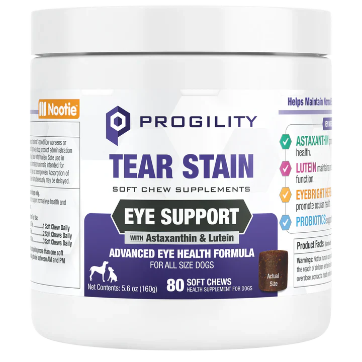 - Foldable and portable cat bagNootie Progility Tear Stain Eye Support Soft Chew Supplement for Dogs