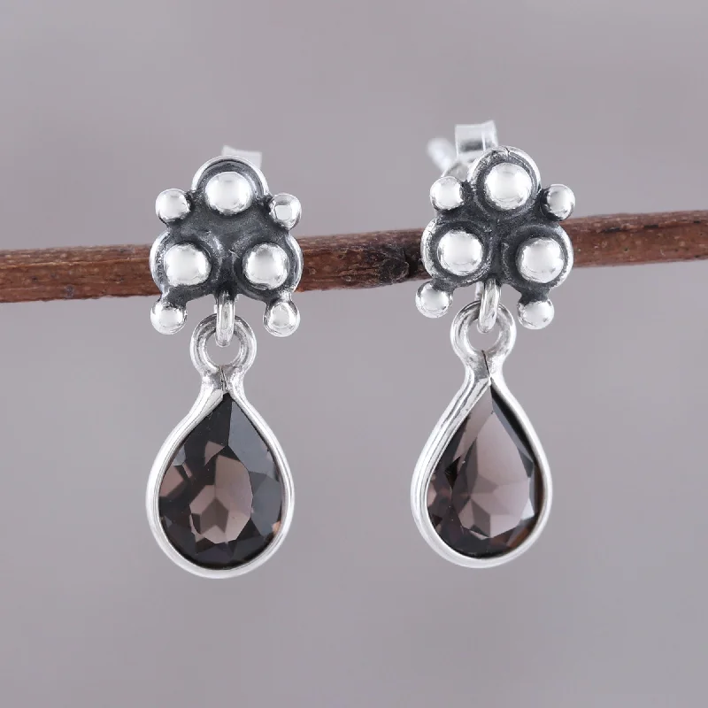 - Pet tear stain cleaning wipesTrinity Glitter Sterling Silver and Smoky Quartz Dotted Dangle Earrings