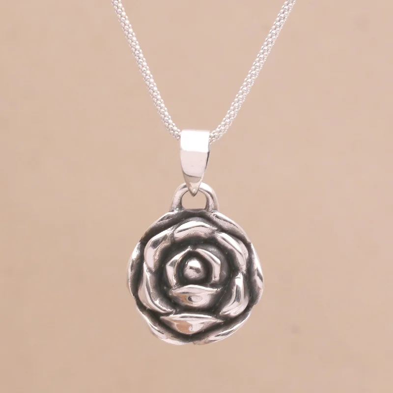 - Air box TSA certified check-inMy Rosette Sterling Silver Rose Pendant Necklace from Bali - Air box TSA certified check-inMy Rosette Sterling Silver Rose Pendant Necklace from Bali