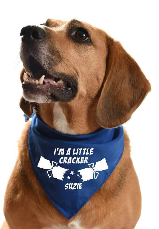 - Organic cotton dog bibsPersonalised I'm a Little Cracker Christmas dog bandana