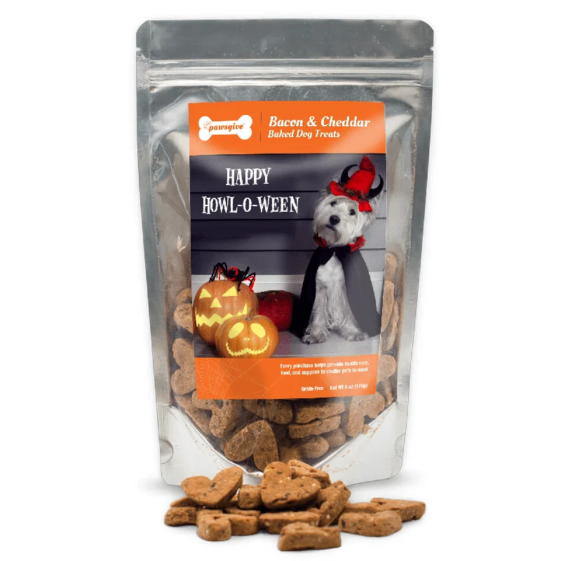 - Pet tear stain cleaning wipesHowl For Halloween Bacon & Cheese Dog Treats