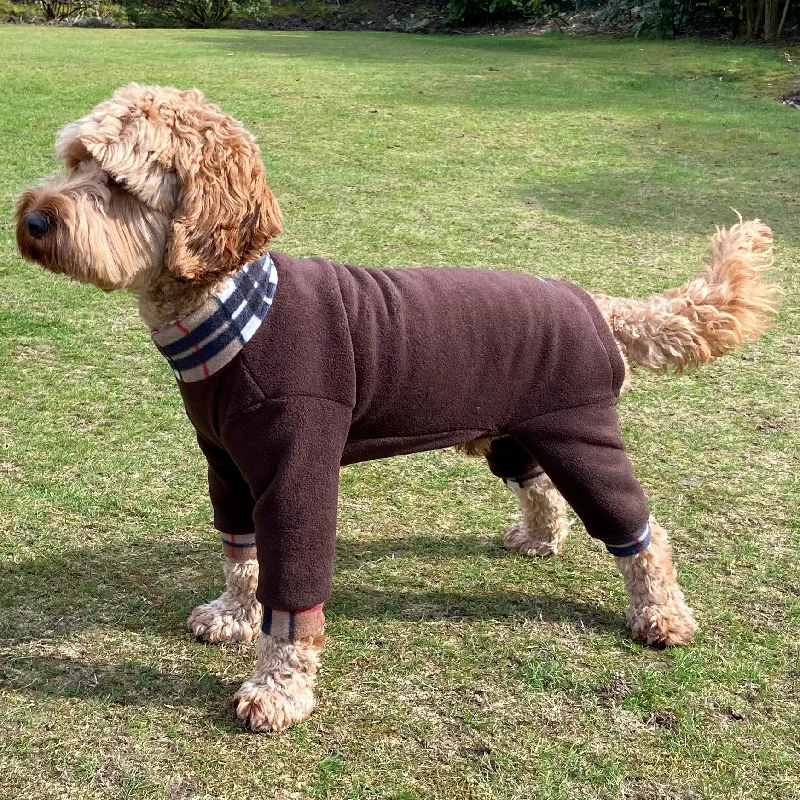 - Car dog seat belt4 Leg Fleece Dog Suit Check & Tartan Collection