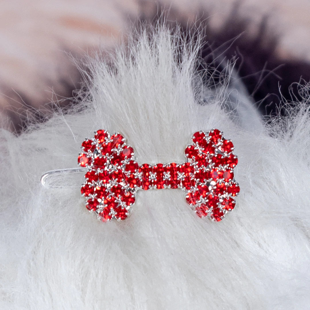 Pet Christmas clothesCrystal Bone Dog Barrette