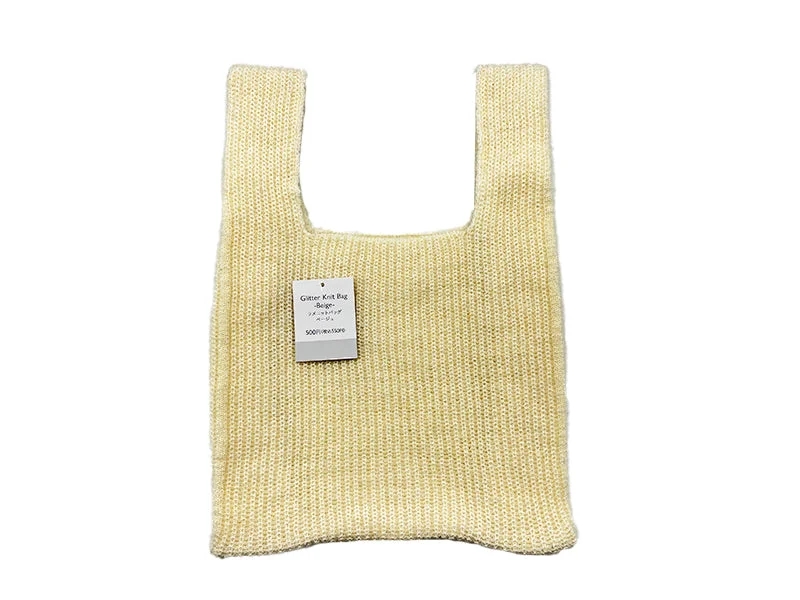 - Summer pet ice matGlitter Knit Bag Beige