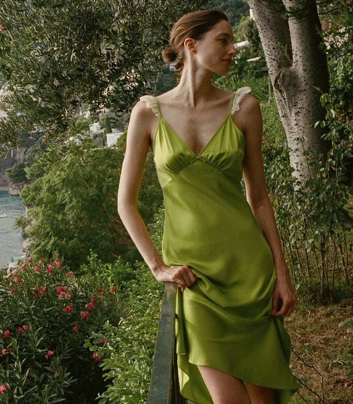 CLAIRE DRESS -- CHARTREUSE