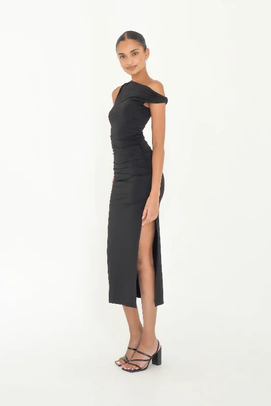 Jenna Midi Dress - Black