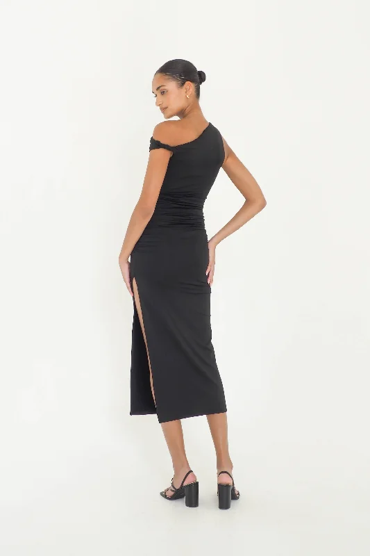 Jenna Midi Dress - Black