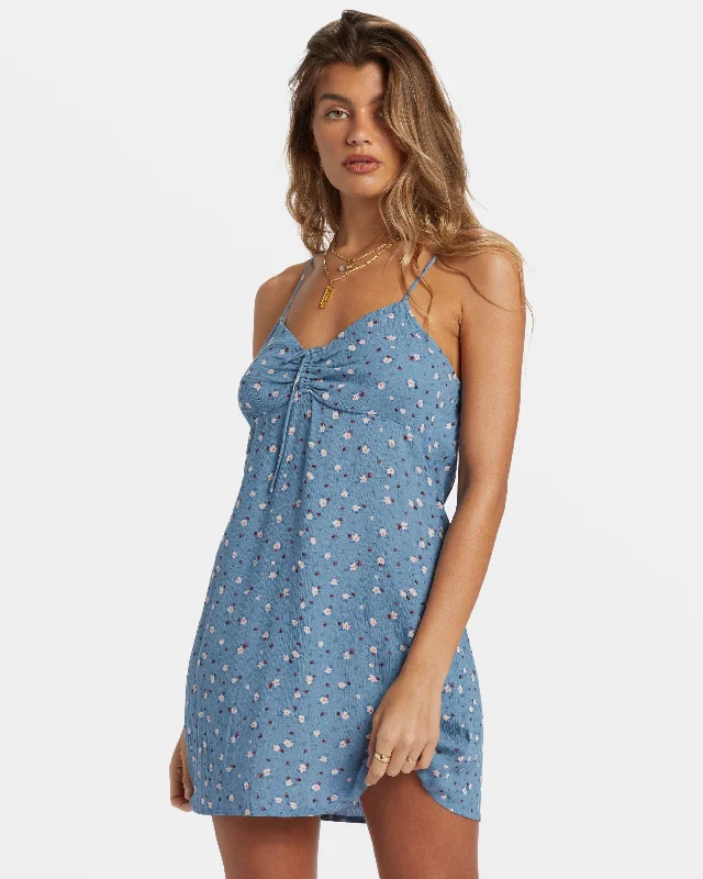 Sun Chaser Mini Slip Dress - Blue Shadow