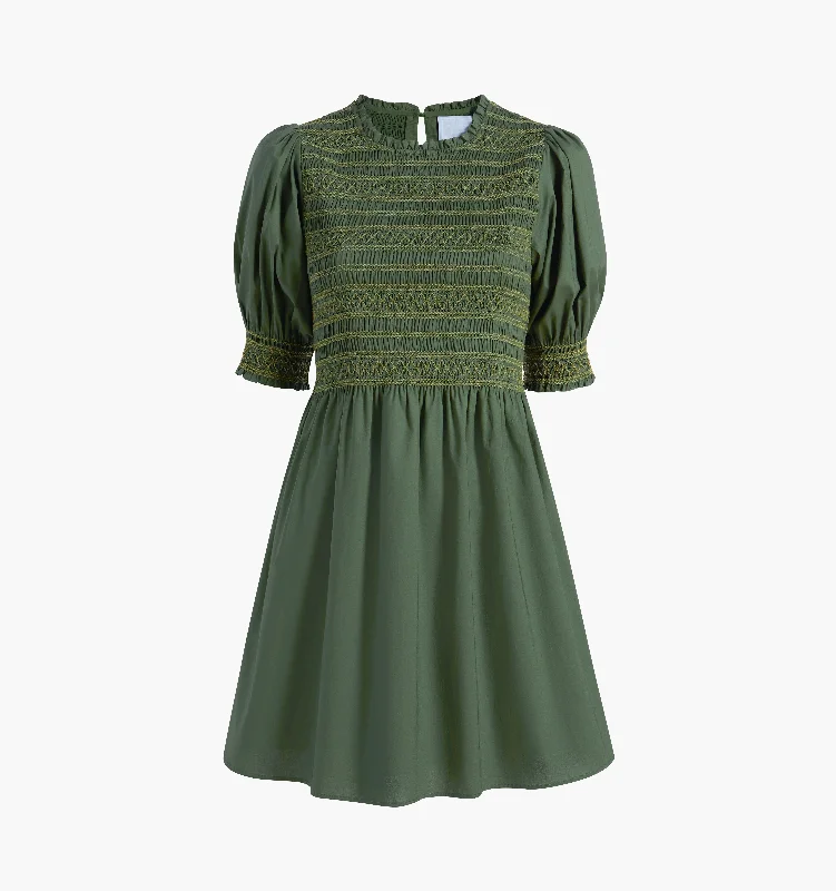 The Vivi Nap Dress - Leaf Green Cotton