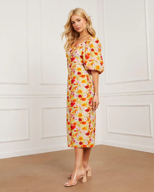 Theadora Floral Midi Dress