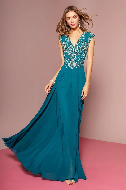 Cap Sleeve Long Prom Dress Sale