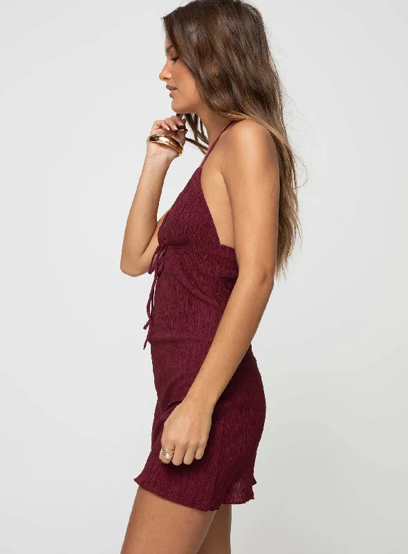 Chantria Mini Dress Burgundy Lower Impact