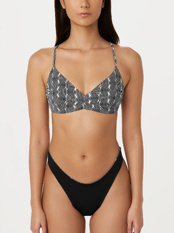 The Printed Reversible Bikini Bottom in Black