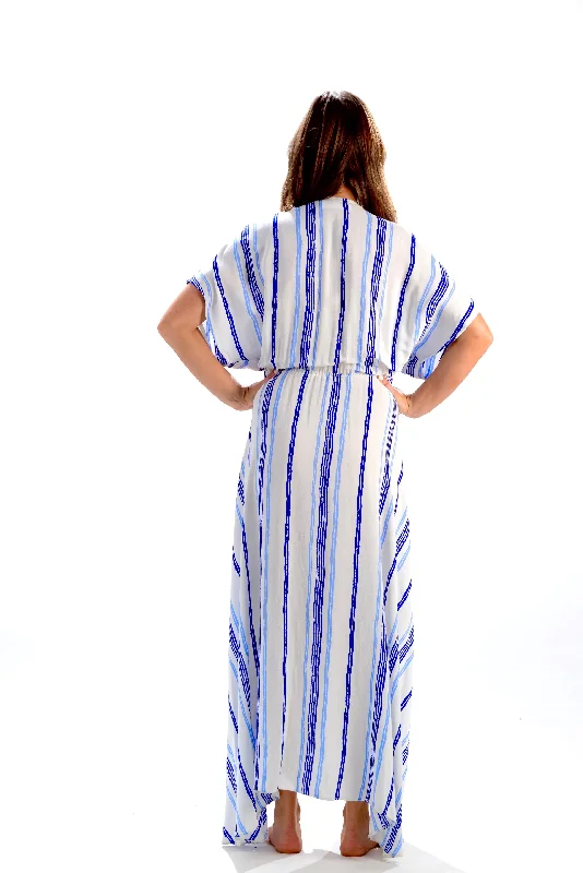 Delray Dress / Periwinkle & Cobalt Stripe