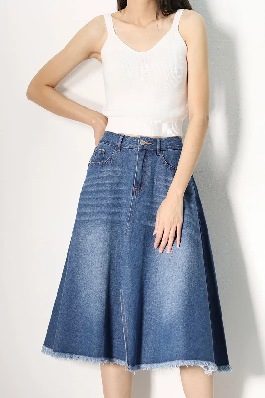 Hailey Denim Slit Skirt