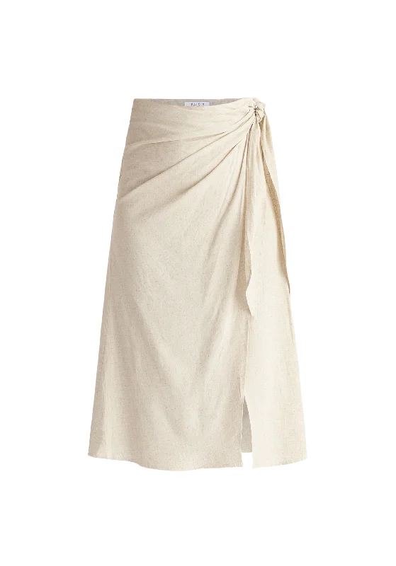 Linen Blend Wrap Skirt