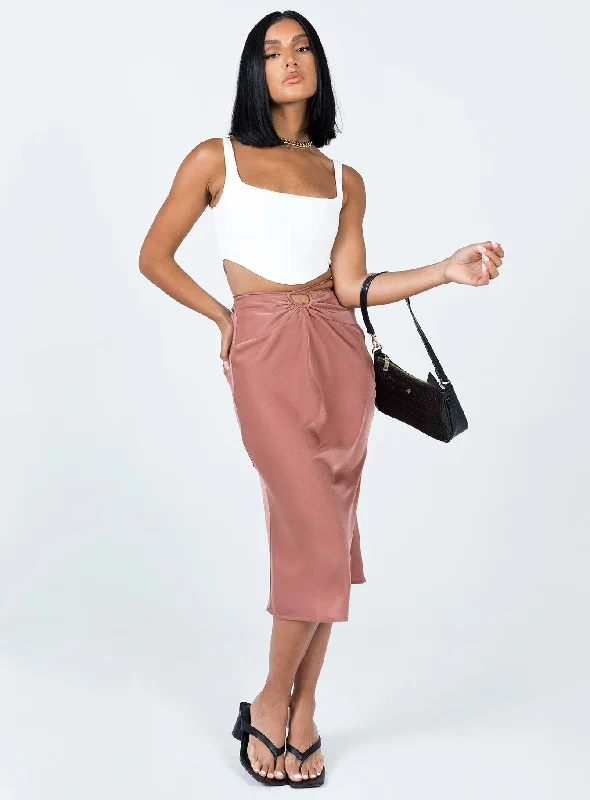 Seylena Midi Skirt Brown